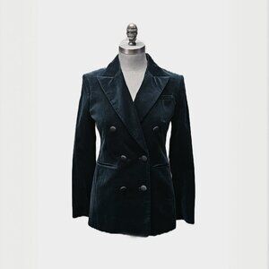 Banana Republic Velvet Blazer Deep Green